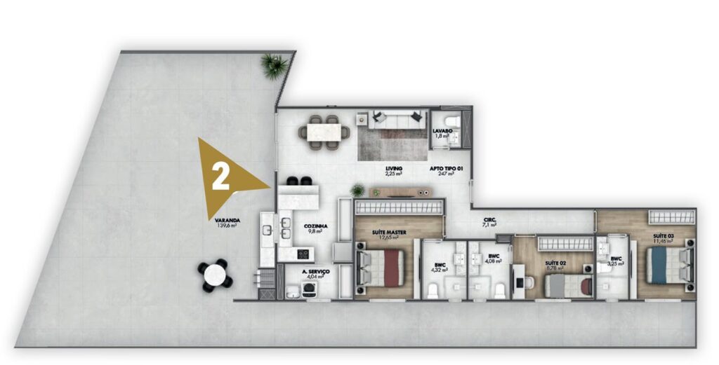 Planta Diferenciado 2 do Gold Coast