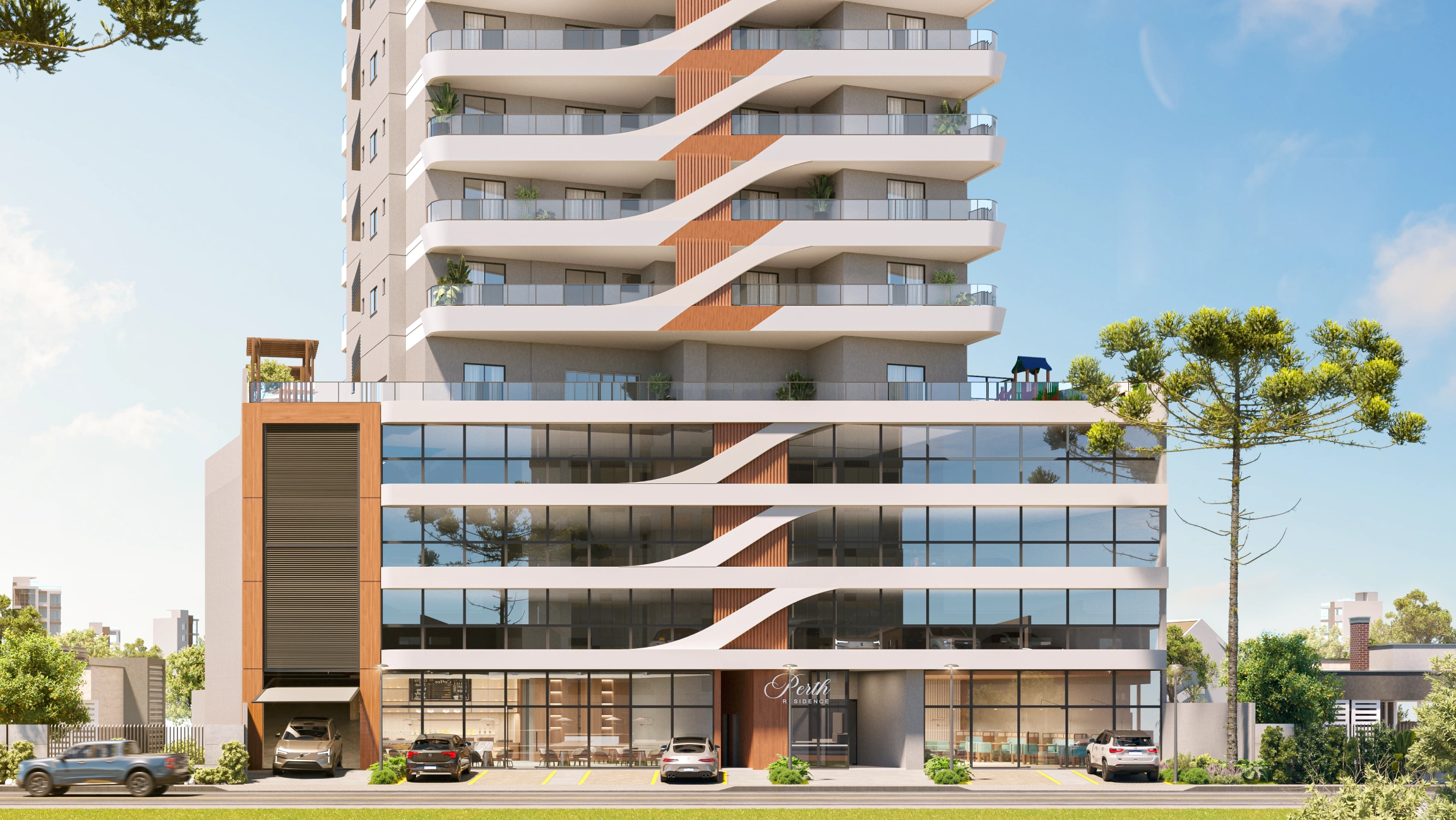 Fachada do Perth Residence, empreendimento da Ozzy Construtora em Itajaí